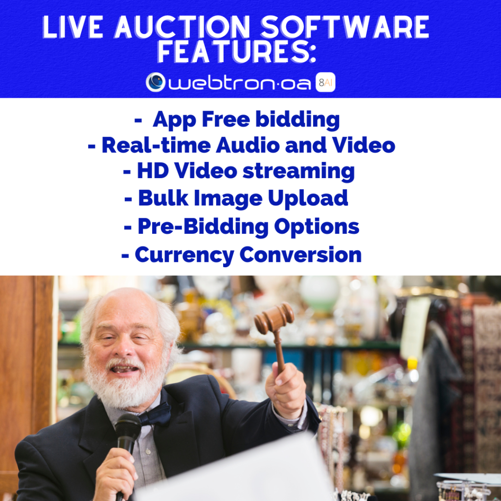 Live auction software Webtron 8.0 artificial intelligence 