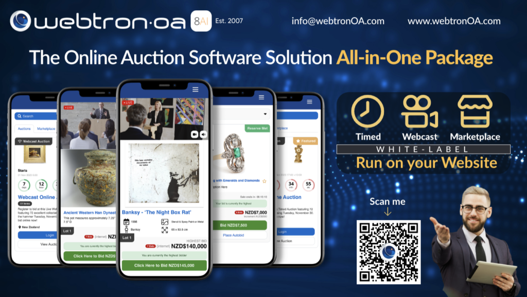 New Zealand Auction Software with service for auctioneers and auction houses with antiques and collectables