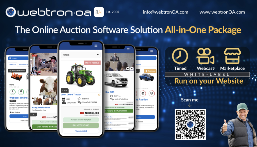 New Zealand Auction Software with service for auctioneers and auction houses