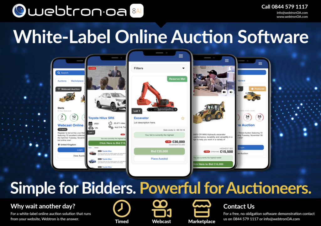 UK Online Auction Software. All-in-one Package Industrial