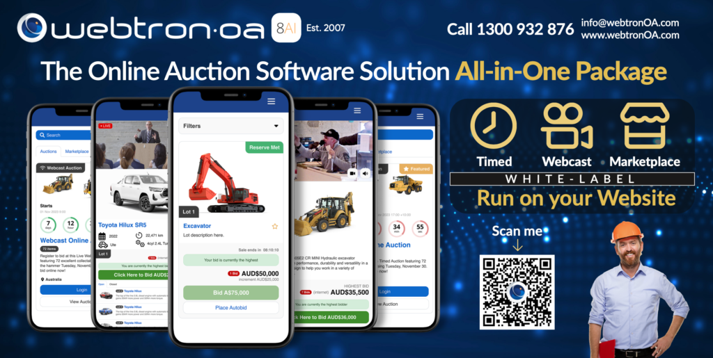 Australian Online Industrial Auction Software for Auction Houses and Auctioneers
