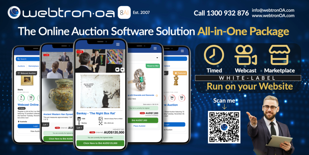 Australia Collectable Auction Software for Auction Houses and Auctioneers. All-in-one package.