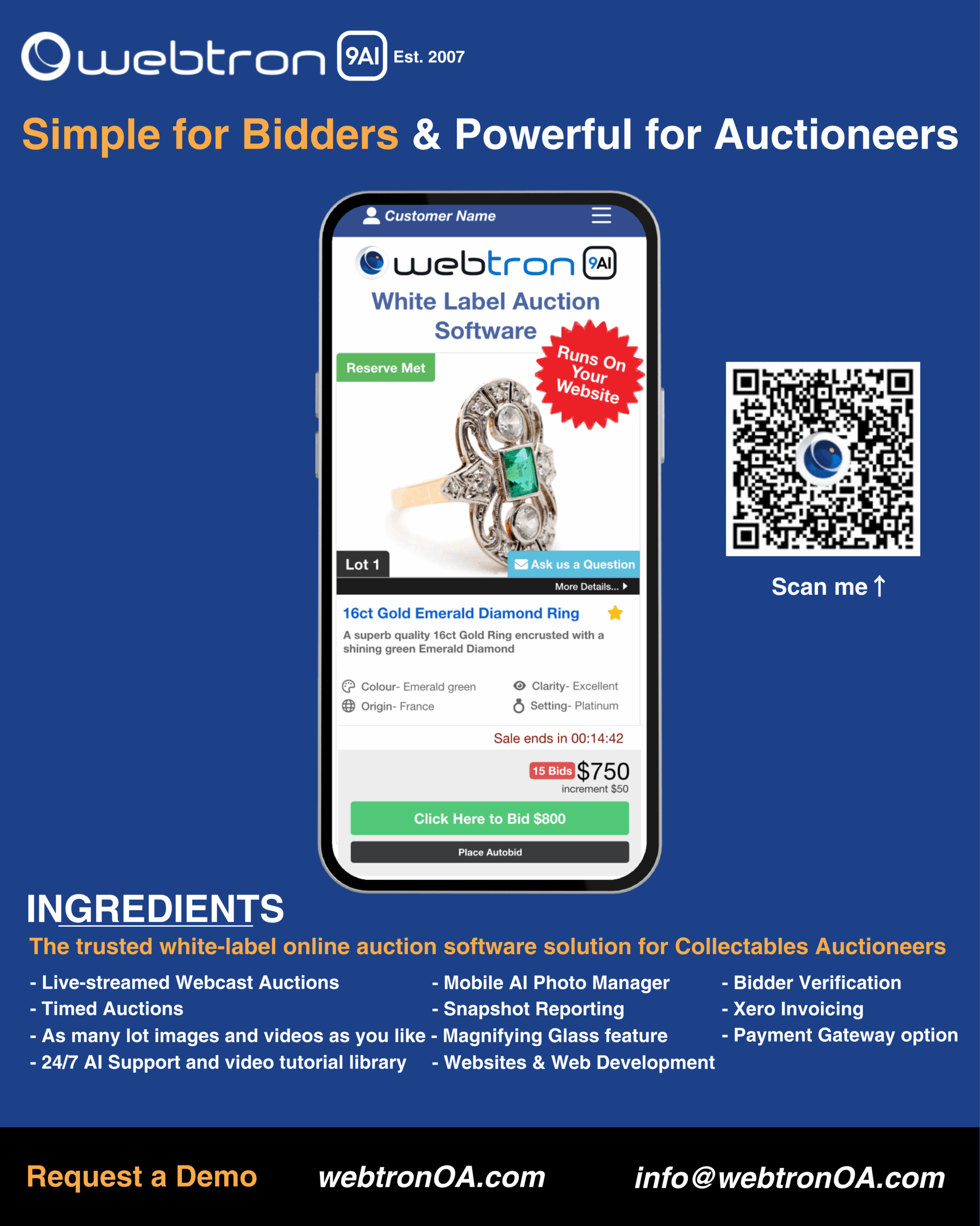 Antique auction software for auction houses.